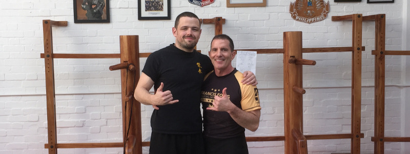 Robin French with Sifu Jim Brault - March 2017 Robin French with Sifu Jim Brault - March 2017