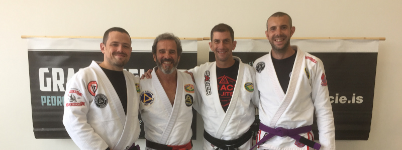 Robin French with Master Pedro Sauer, Professor Allan Manganello and Peter Squire - June 2018